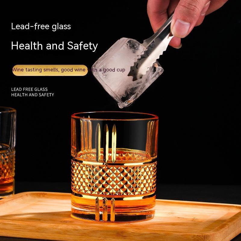 Gold Whiskey Glass – Elegant Household Crystal Wine Glass