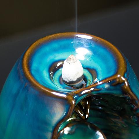 Multi-Layer Ceramic Backflow Incense Burner – Waterfall Aromatherapy Ornament