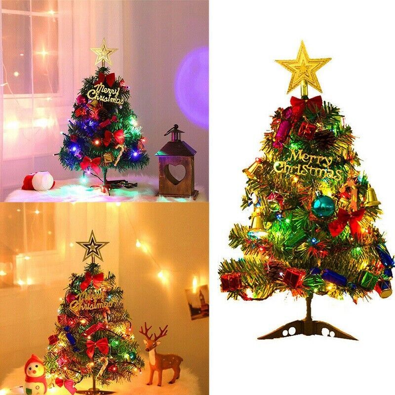 60CM Long Tabletop Artificial Mini Christmas Tree with LED Lights – Holiday Decoration | Pixel & Parcel Co.