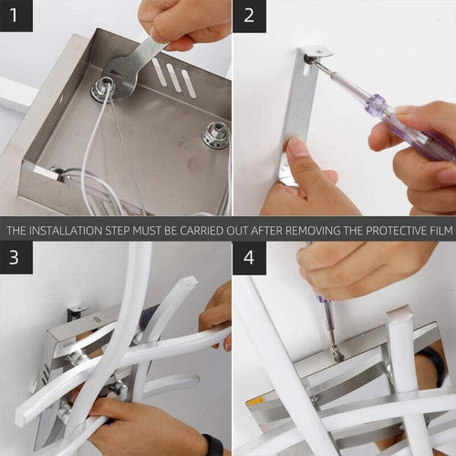 Ceiling Light 4 Wave Lights – Modern LED Dimmable Lamp for Kitchen, Living Room & Bedroom