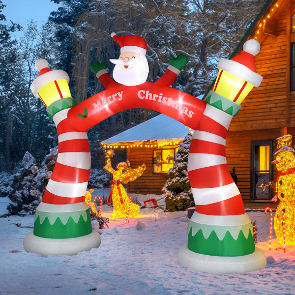 8.9ft Christmas Inflatable Arch – Holiday Decoration with 7 LED Lights & Drawstring Pockets | Pixel & Parcel Co.