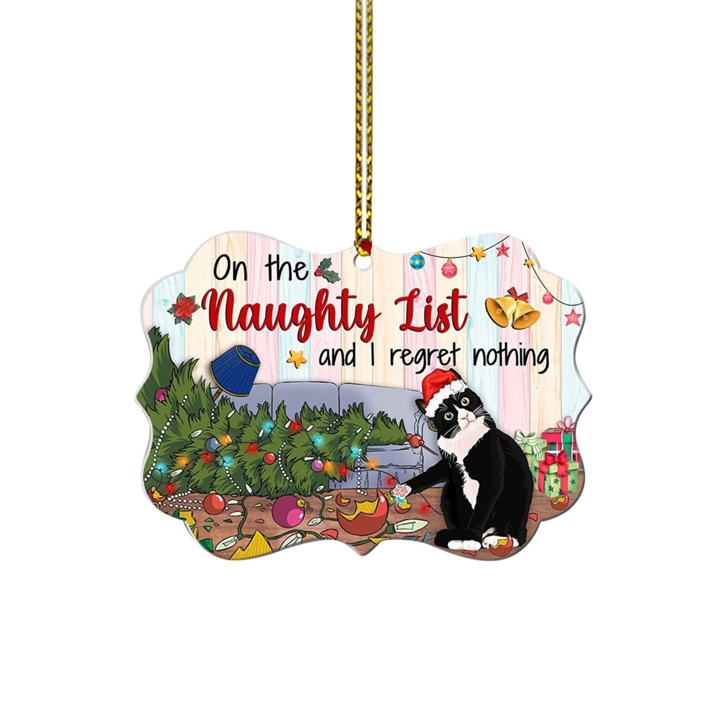 Black Cat Christmas Ornaments – Acrylic Double-Sided Printed Decorations