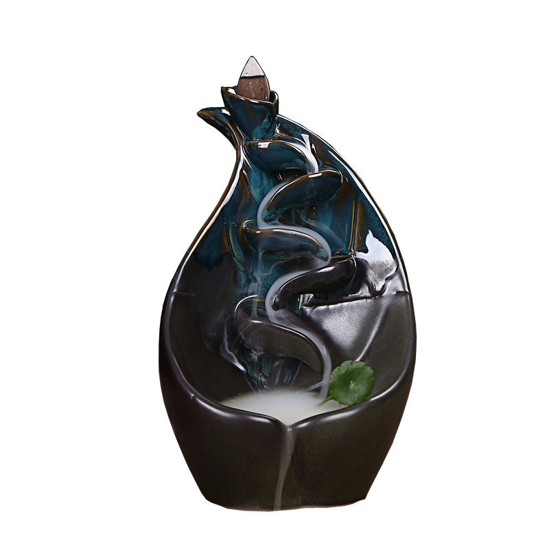 Multi-Layer Ceramic Backflow Incense Burner – Waterfall Aromatherapy Ornament