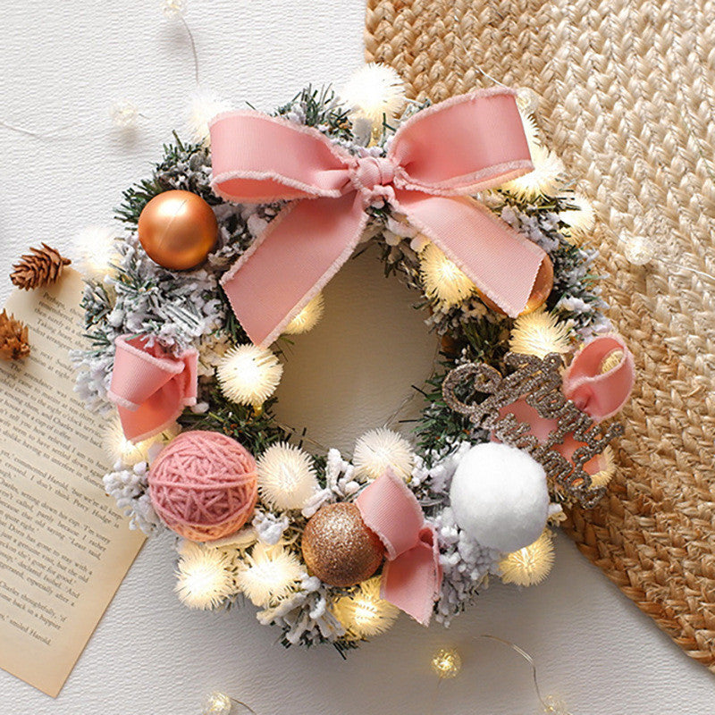 Multicolour Christmas Wreath with LED String Lights – Pendant & Package Decoration | Pixel & Parcel Co.