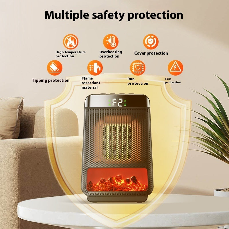 1500W PTC Space Heater — 3D Flame, Oscillating, ECO