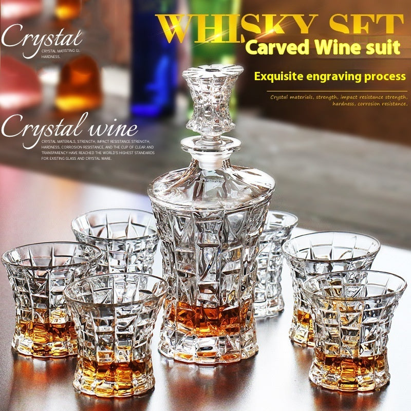 Creative Whiskey Glass Set – Flowering Crystal Liquor Glasses (201–300ml)