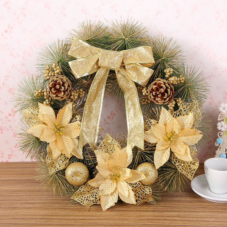 40cm Pine Needle Christmas Wreath – Creative festive holiday ornament decoration by Pixel & Parcel Co. UK