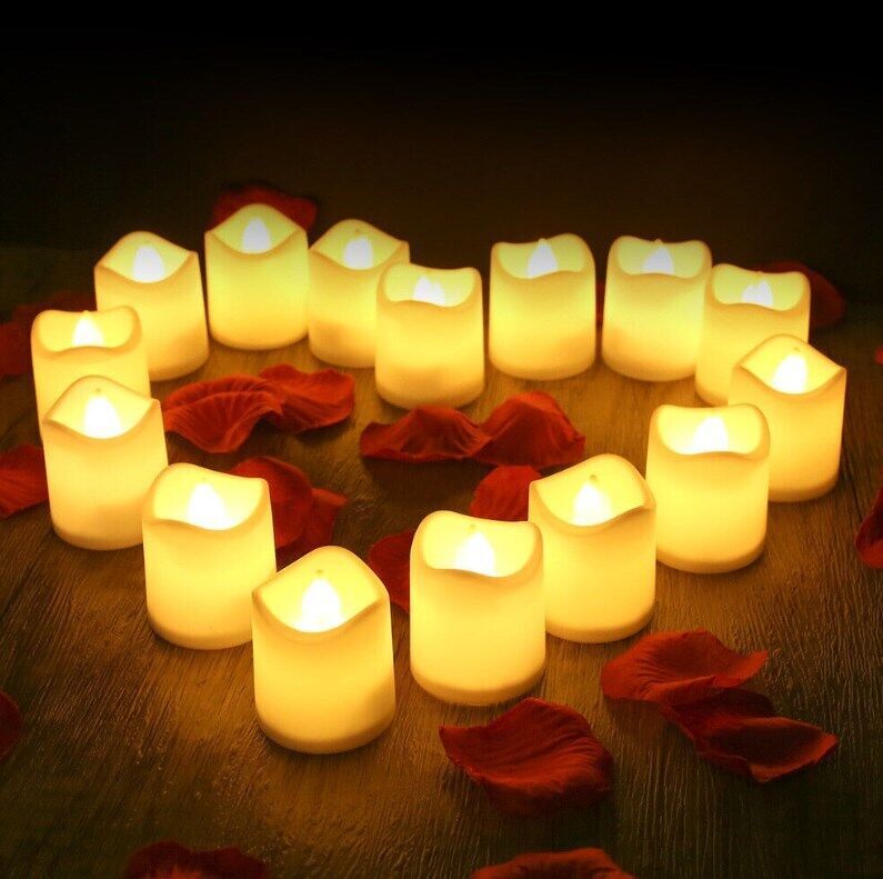 24PCS LED Tea Light Candles – Flameless Battery Operated Wedding & Party Decoration (UK)
