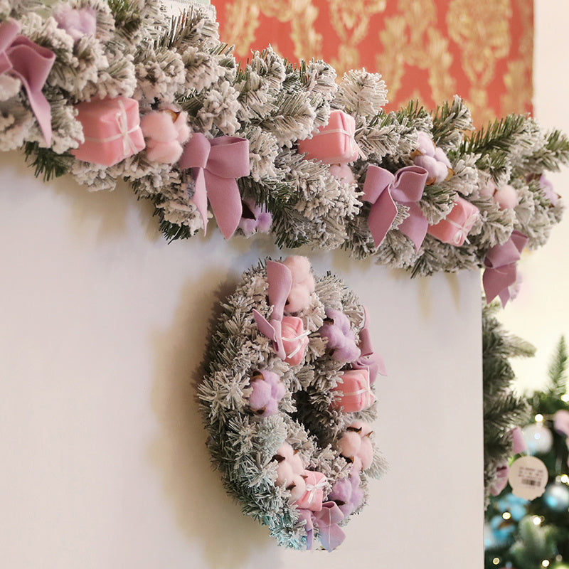 Pink Christmas Wreath – Door Decorations & Holiday Dress-Up Props | Pixel & Parcel Co.