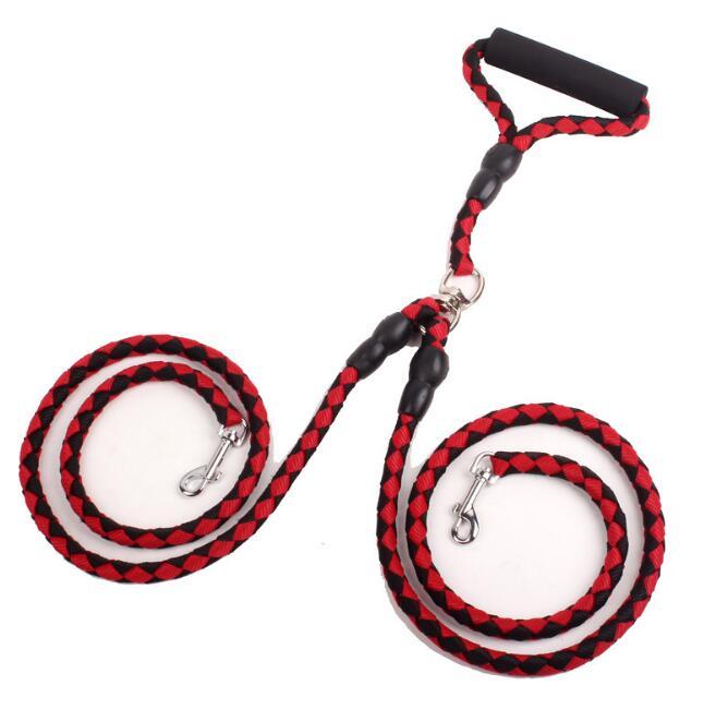 Double-Ended Dog Leash – One Plus Two Traction Rope with Collar for Walking Dogs