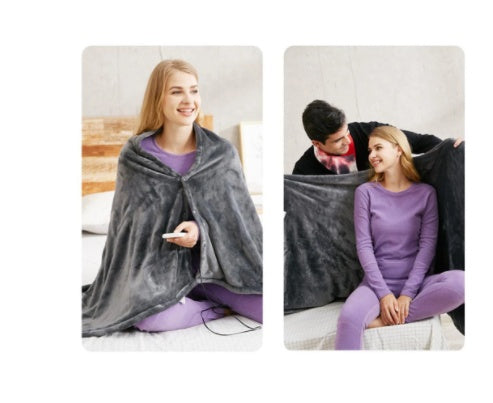 Winter Heated Flannel Blanket – USB Electric Body Warmer & Warm Shawl