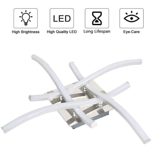 Ceiling Light 4 Wave Lights – Modern LED Dimmable Lamp for Kitchen, Living Room & Bedroom