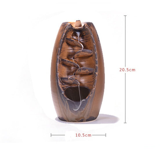 Multi-Layer Ceramic Backflow Incense Burner – Waterfall Aromatherapy Ornament