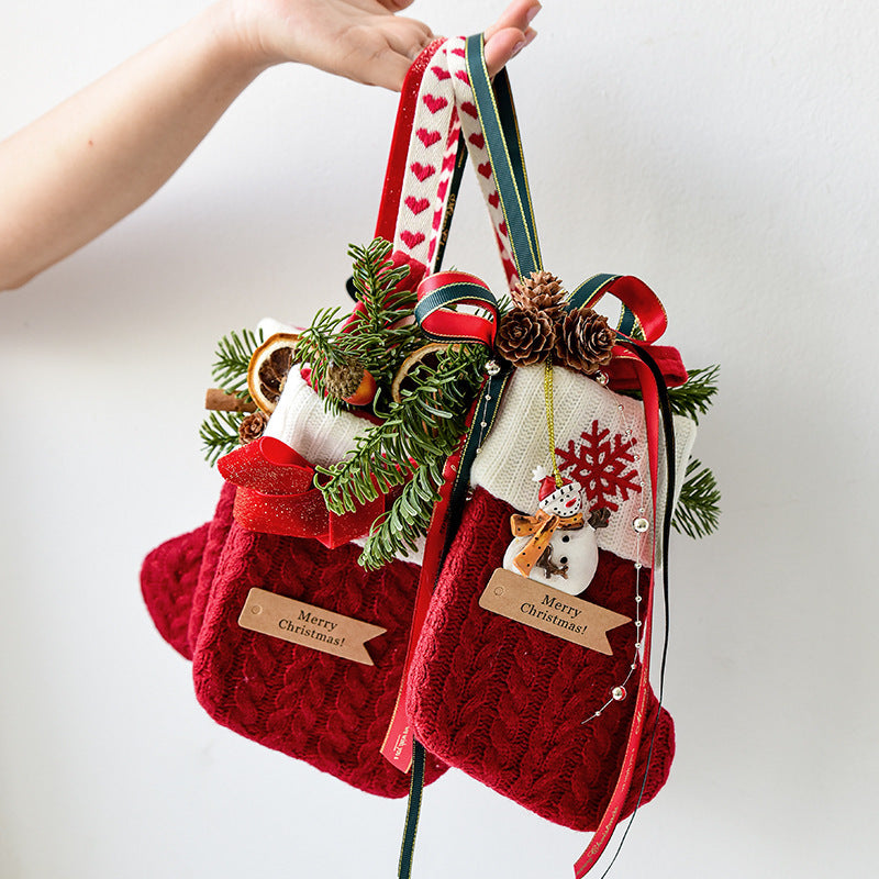 Knitted Christmas Stockings – Festive Holiday Decoration for Home & Scene Layout
