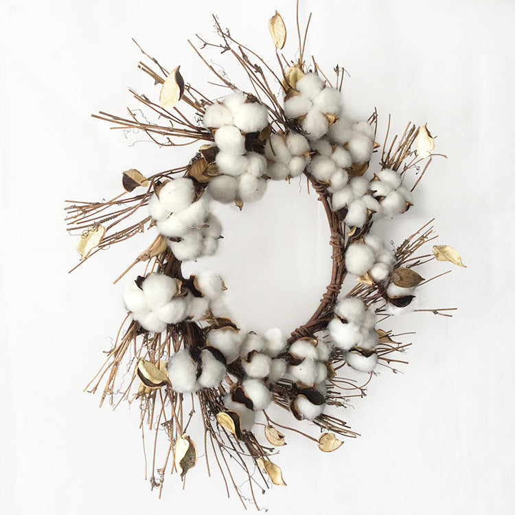 Cotton Twig Christmas Wreath – Rustic Holiday Door Decoration | Pixel & Parcel Co.