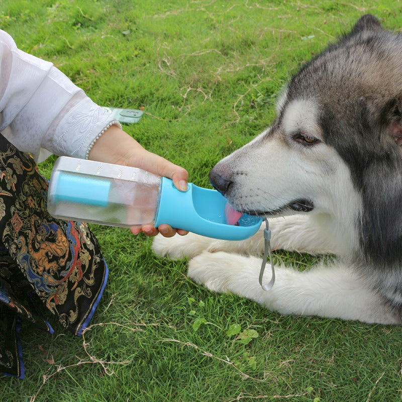 Portable 3-in-1 Pet Water Bottle & Food Feeder with Poop Bag Dispenser – Leak-Proof Dog & Cat Travel Bottle