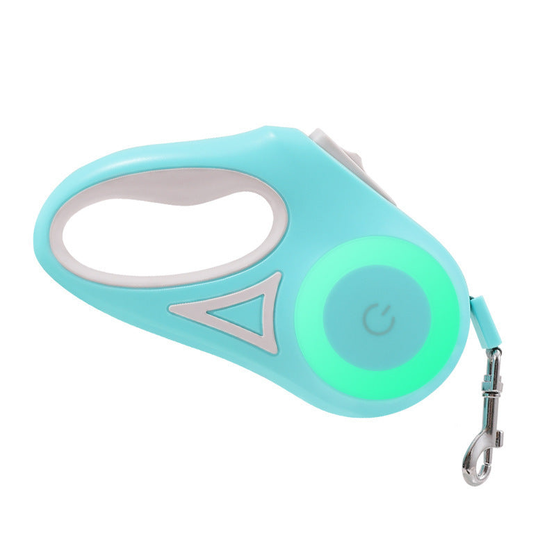 Retractable Dog Leash with Collar – Automatic Pet Traction Rope with Spotlight for Small & Medium Dogs