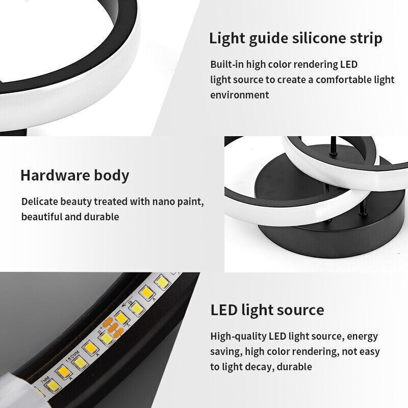 Modern LED Ceiling Light – Double Round Pendant Lamp for Bedroom & Living Room