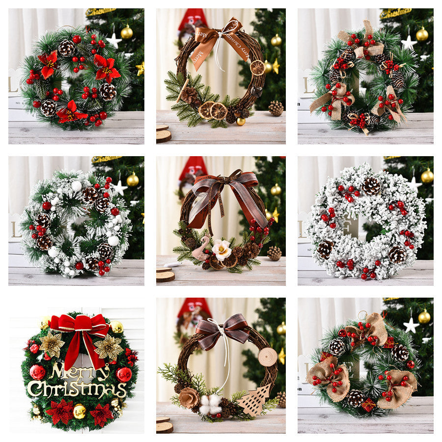 30cm Handmade Christmas Garland Wreath – Festive holiday ornament in variety styles by Pixel & Parcel Co. UK