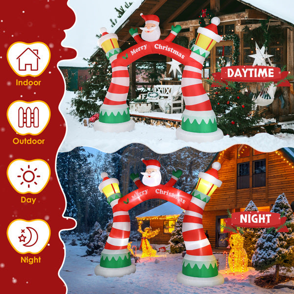 8.9ft Christmas Inflatable Arch – Holiday Decoration with 7 LED Lights & Drawstring Pockets | Pixel & Parcel Co.
