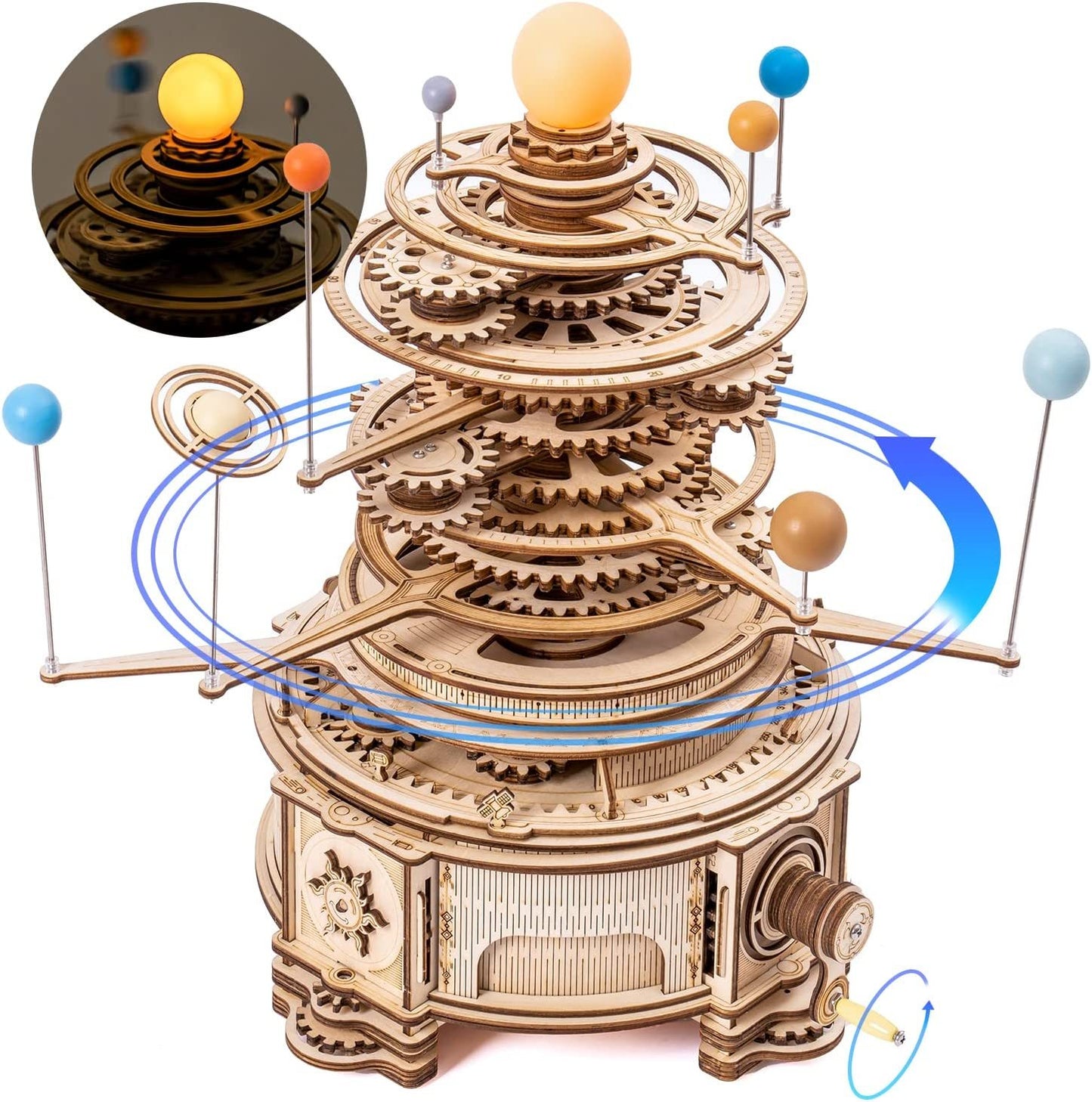 ROKR Mechanical Orrery 3D Wooden Puzzle — 316PCS Rotatable Model Kit