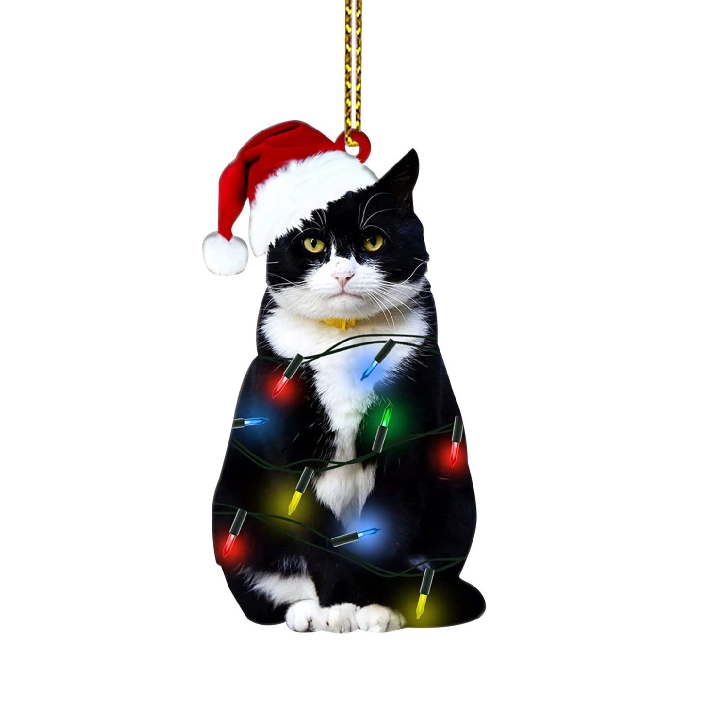 Black Cat Christmas Ornaments – Acrylic Double-Sided Printed Decorations