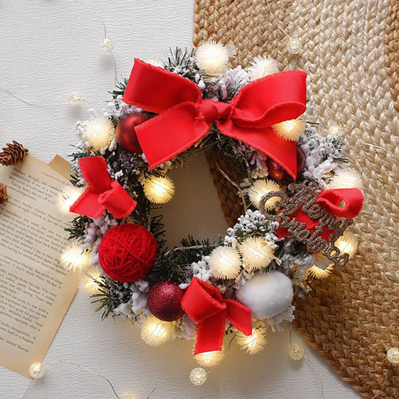 Multicolour Christmas Wreath with LED String Lights – Pendant & Package Decoration | Pixel & Parcel Co.