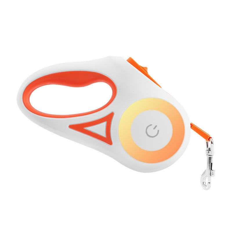 Retractable Dog Leash with Collar – Automatic Pet Traction Rope with Spotlight for Small & Medium Dogs