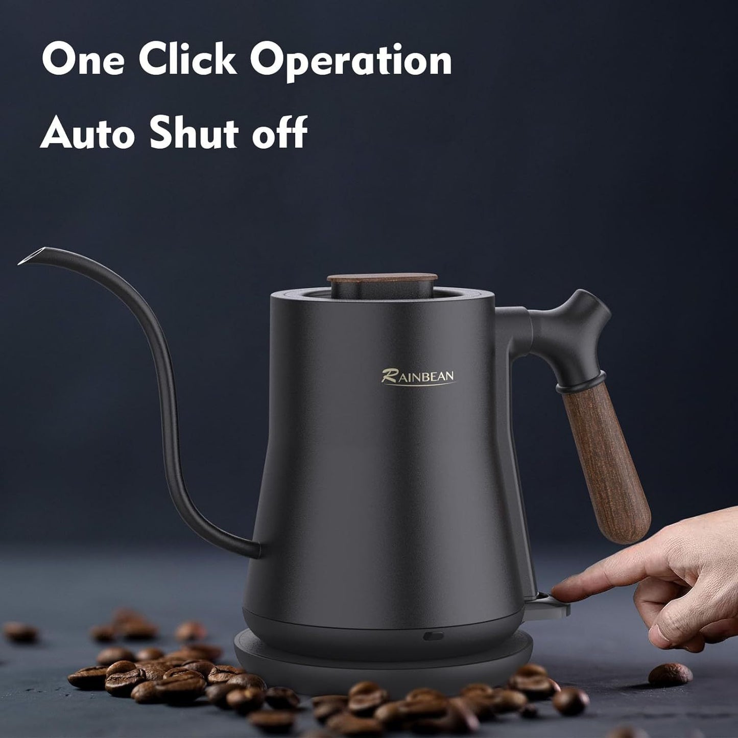 Gooseneck Electric Kettle – Stainless Steel Pour Over Coffee & Tea Kettle with Auto Shutoff
