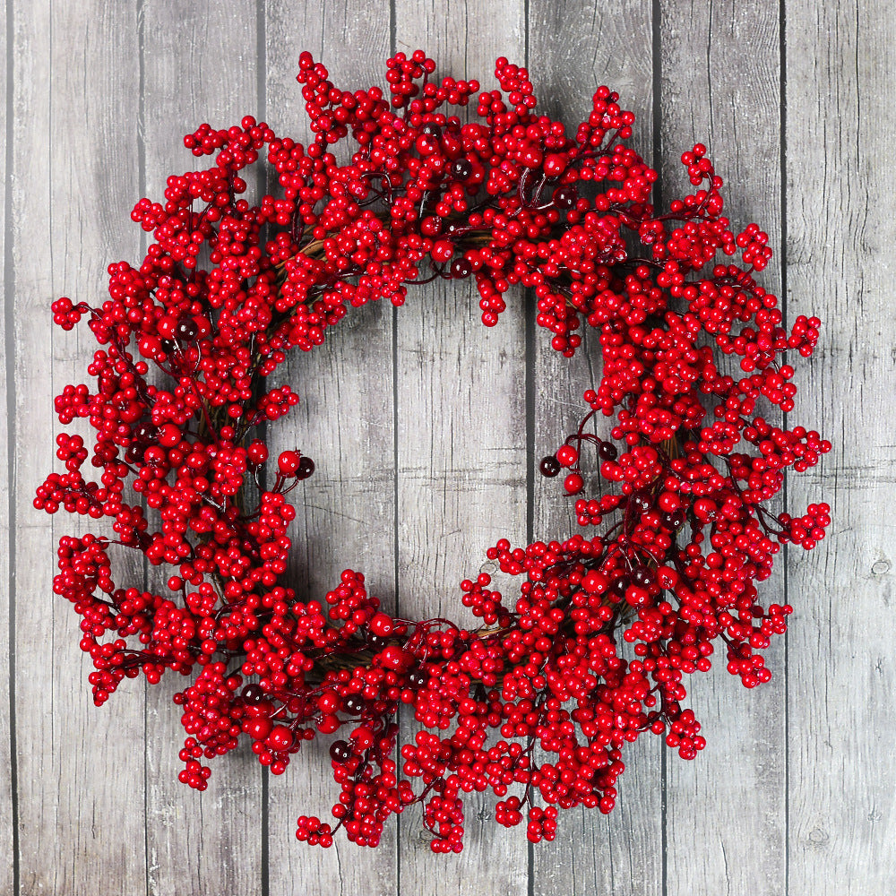 Simulation Chinese Hawthorn Garland Fortune Fruit Hollyberry Berry Wreath Christmas Ornaments