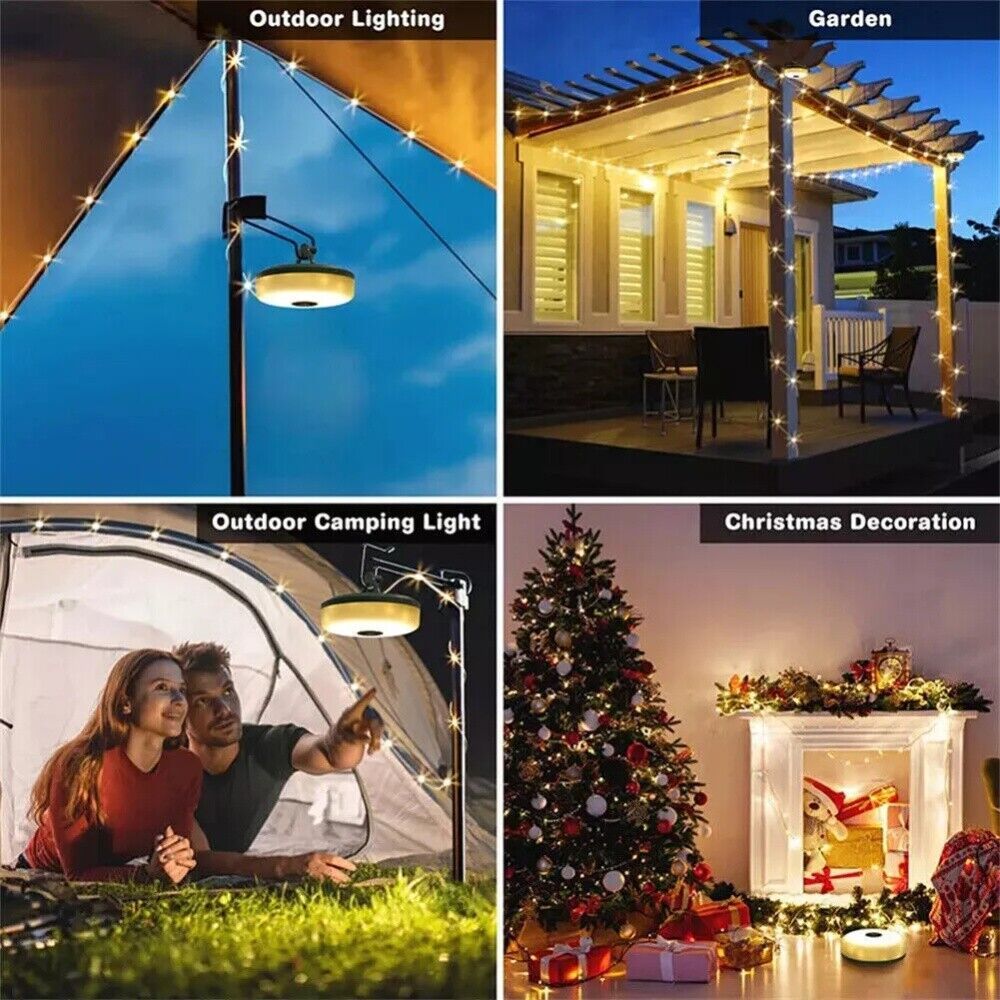 10M Outdoor Camping String Lights – Festival Tent Hanging Lamps with USB Charging