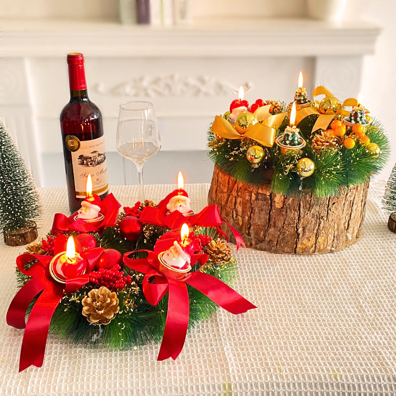 Christmas Candlestick Wreath – Festive holiday & wedding table centerpiece decoration by Pixel & Parcel Co. UK