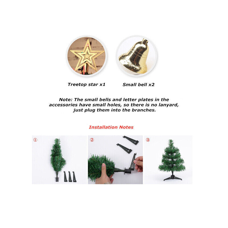 60CM Long Tabletop Artificial Mini Christmas Tree with LED Lights – Holiday Decoration | Pixel & Parcel Co.