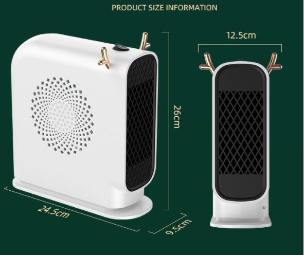 Desktop Mini Heater — 2 Heat Settings, Mechanical Knob (220V/50Hz)