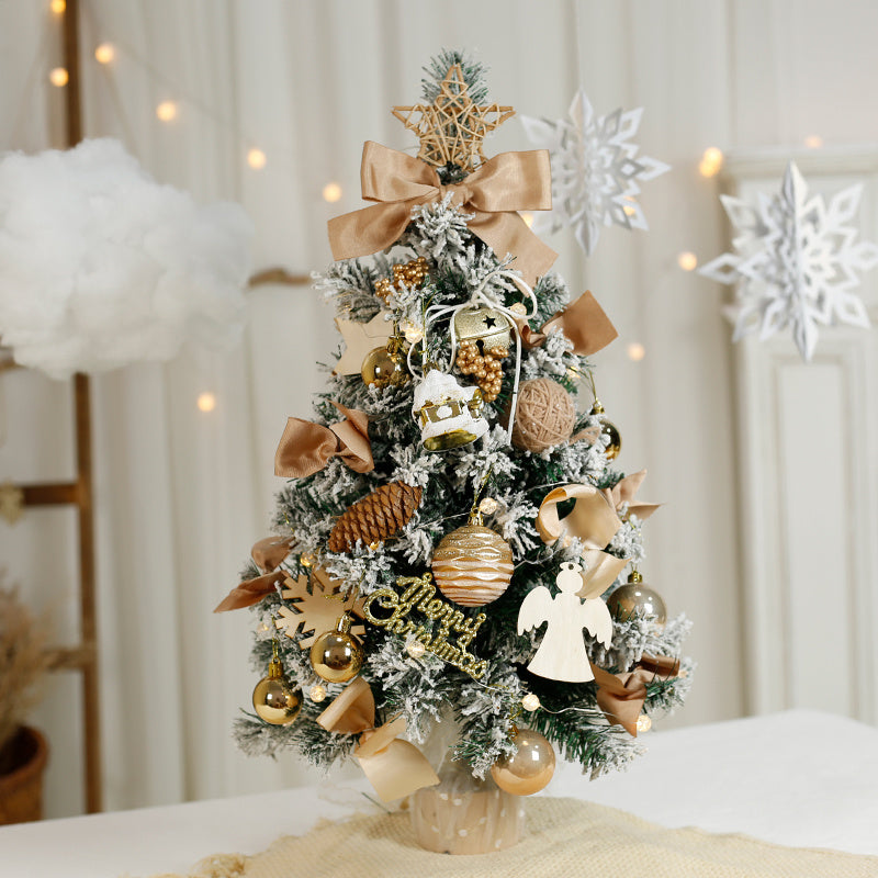 60cm Flocking Christmas Wreath & Desktop Ornament with Lights – Golden & Red Fruit Models