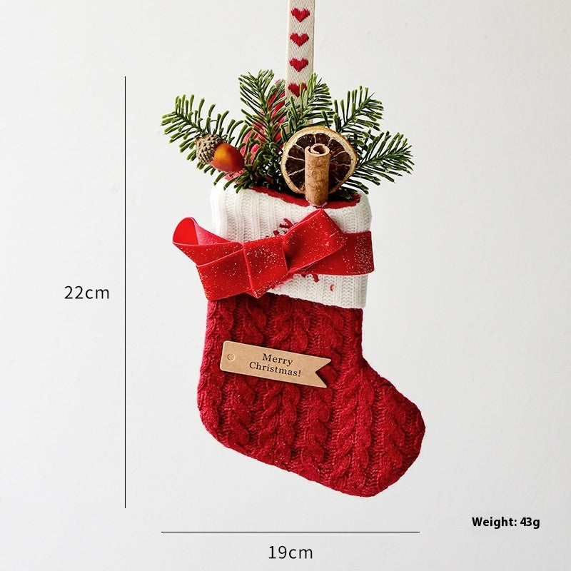 Knitted Christmas Stockings – Festive Holiday Decoration for Home & Scene Layout