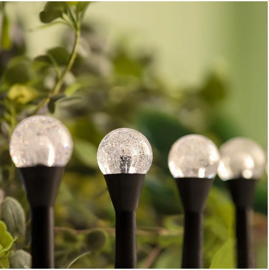Solar LED Stake Lights – Multi-Coloured 20 Ball Outdoor Garden & Path Lighting
