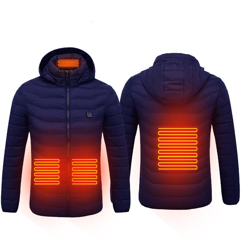 USB Heated Jacket — Men’s Thermal Cotton Coat with Heating Vest