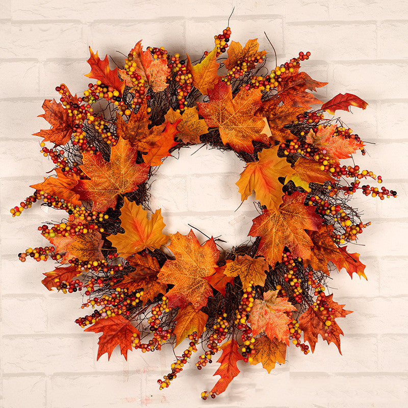 Maple Berry Christmas Wreath – 45cm & 60cm handmade autumn and Christmas garland by Pixel & Parcel Co. UK