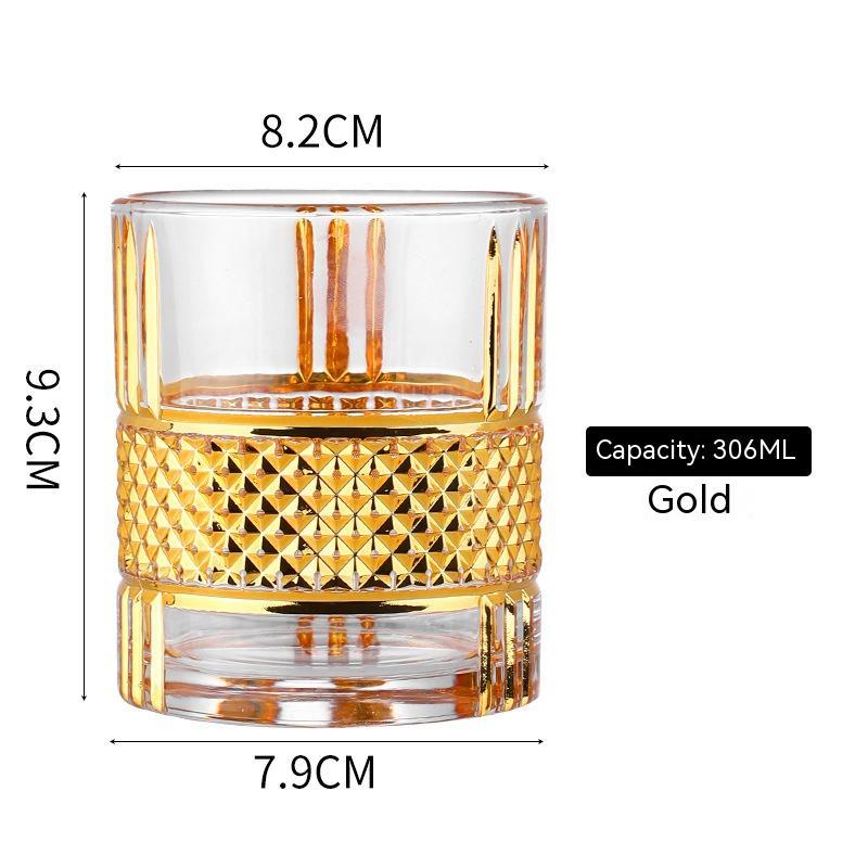 Gold Whiskey Glass – Elegant Household Crystal Wine Glass
