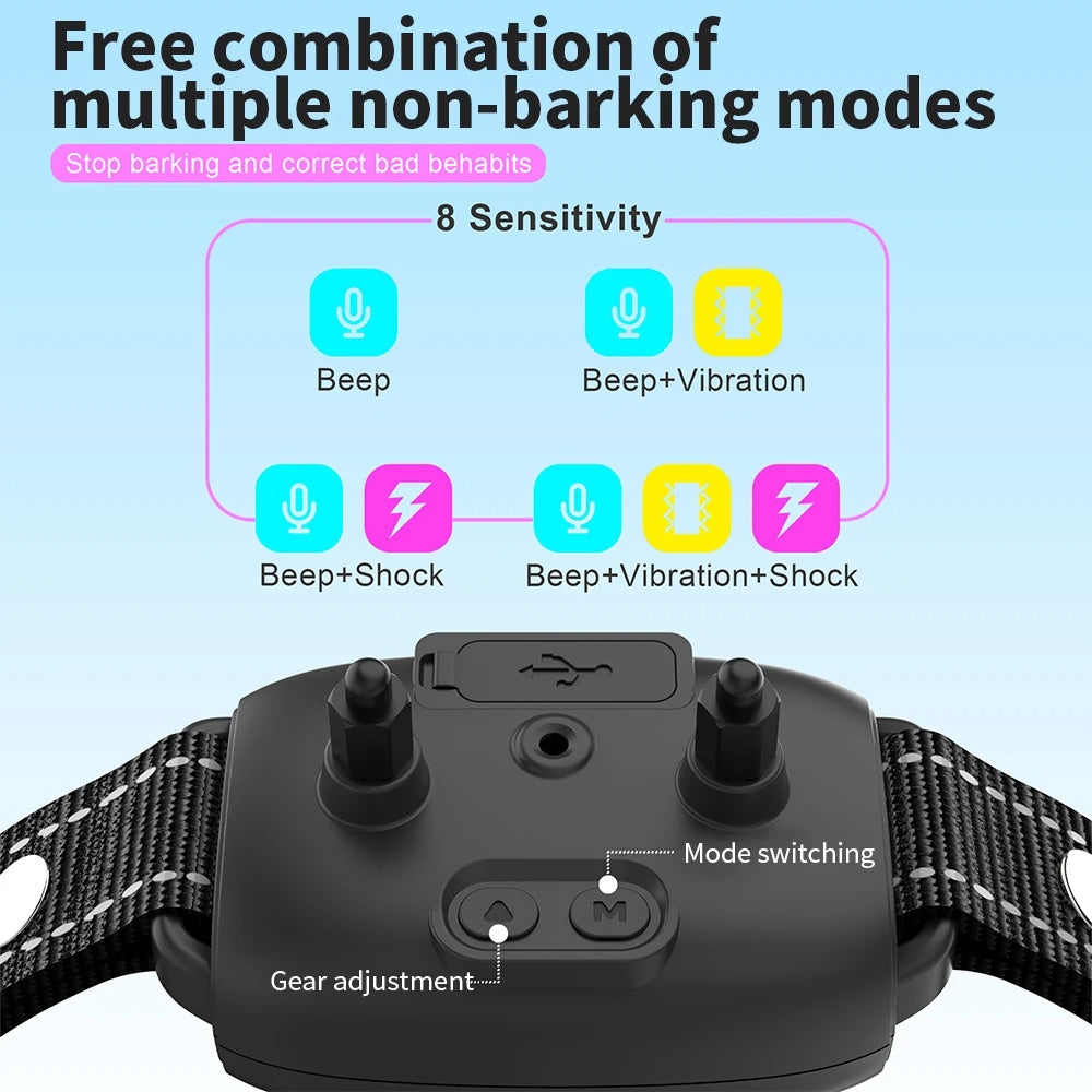 Smart Automatic Anti-Barking Dog Collar – Rechargeable Bark Stopper with HD Display & Waterproof Design