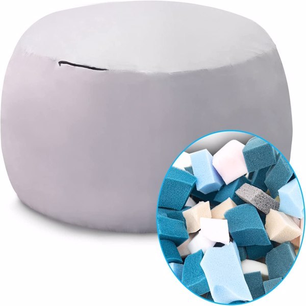 Bag Chair Cover – Soft Fluffy PV Velvet Bean Bag Sofa Bed Cover (6ft, Dark Grey)