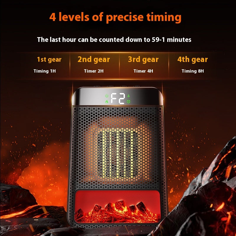 1500W PTC Space Heater — 3D Flame, Oscillating, ECO