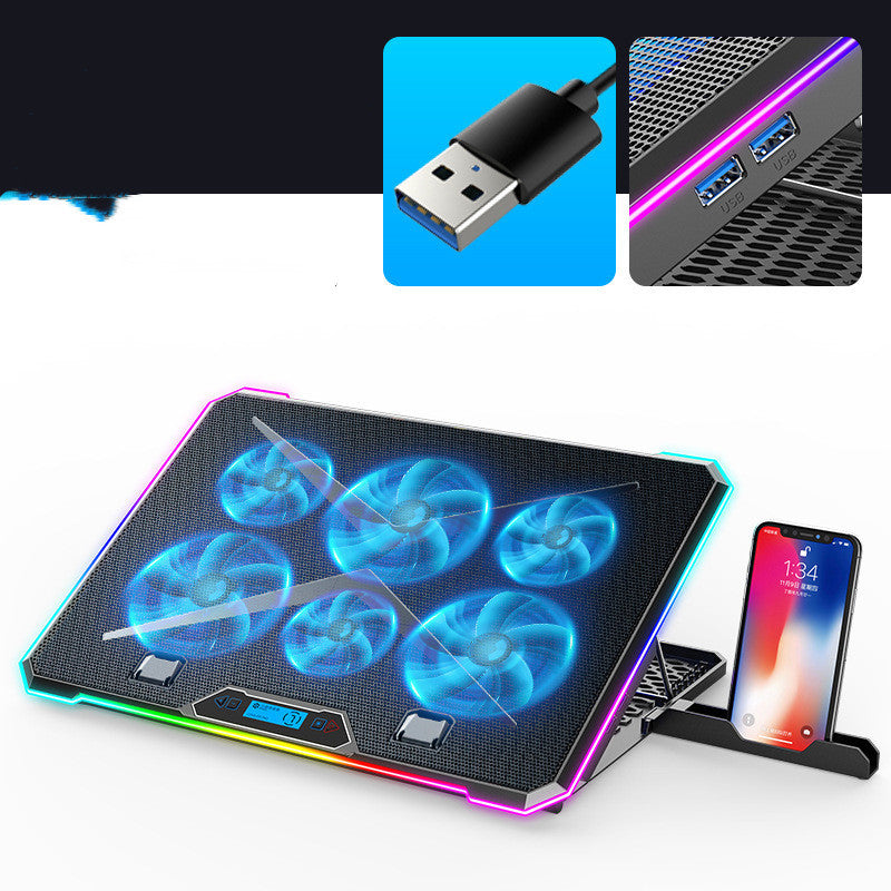 led 6 fan laptop cooler