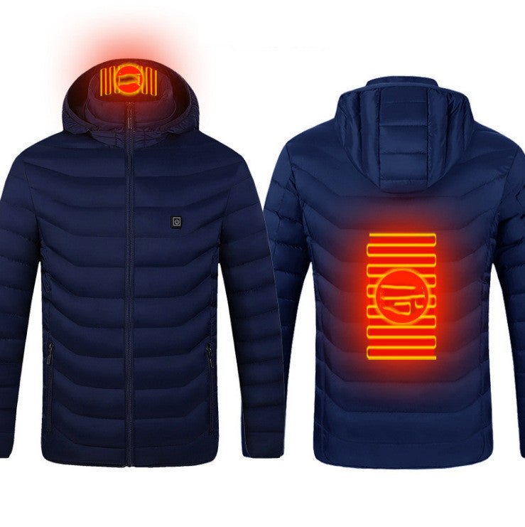 USB Heated Jacket — Men’s Thermal Cotton Coat with Heating Vest