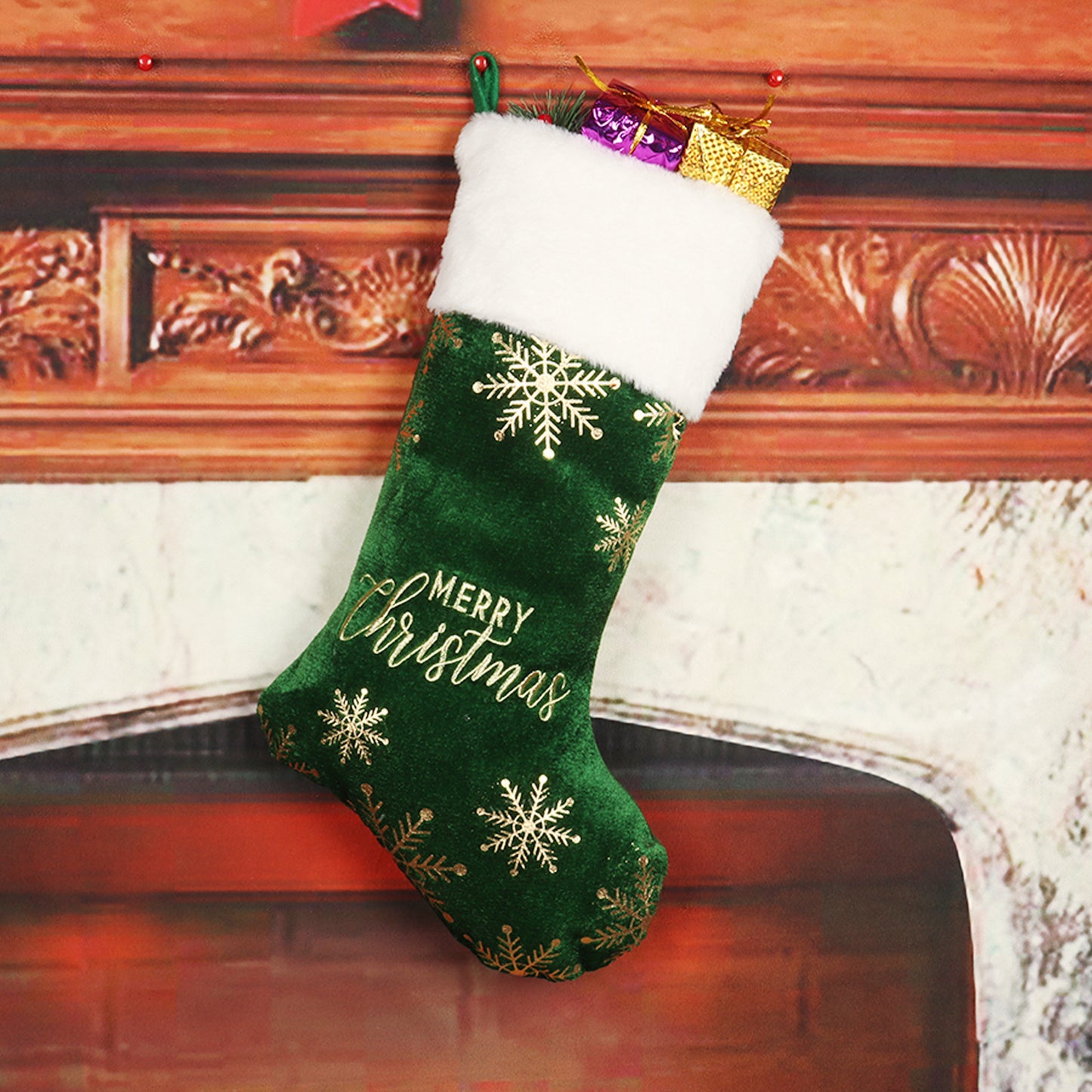 Embroidered Christmas Decorative Stockings – Holiday Candy & Gift Holder