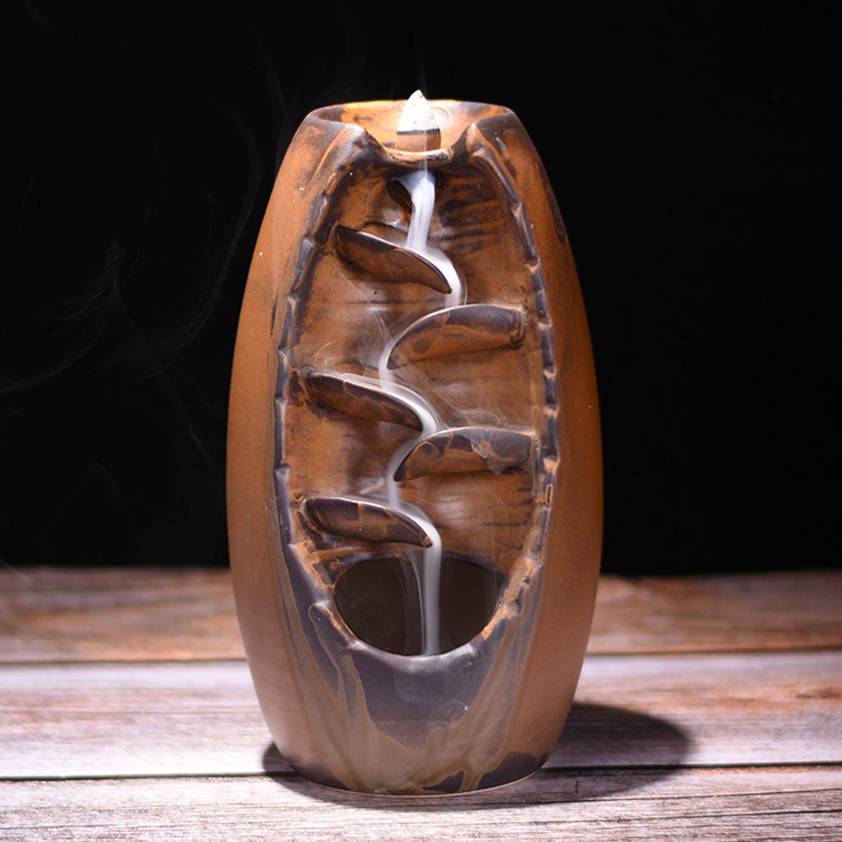 Multi-Layer Ceramic Backflow Incense Burner – Waterfall Aromatherapy Ornament