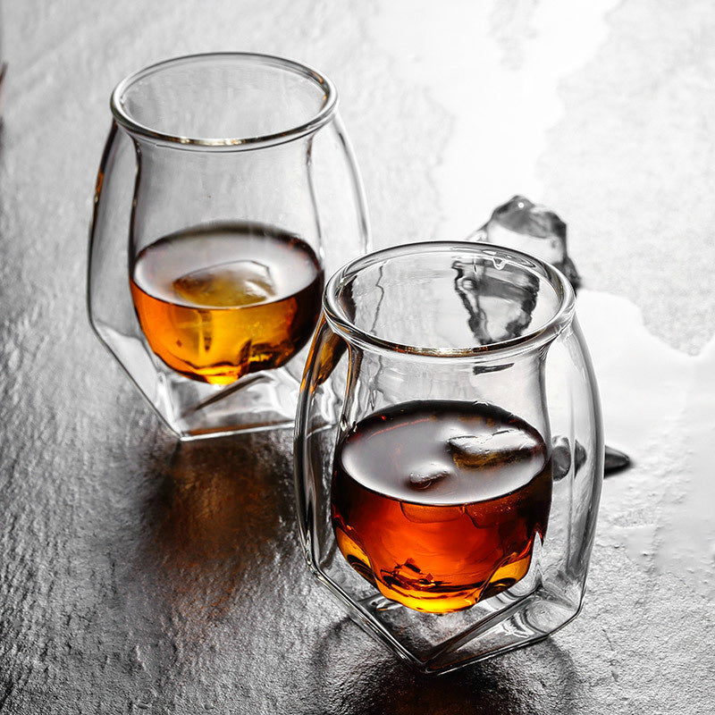 Whiskey Glass – Handmade Double-Walled Borosilicate Crystal Cup (180ml)