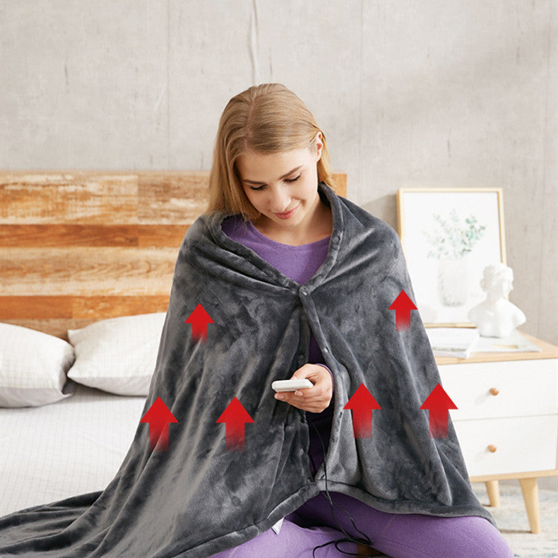 Winter Heated Flannel Blanket – USB Electric Body Warmer & Warm Shawl