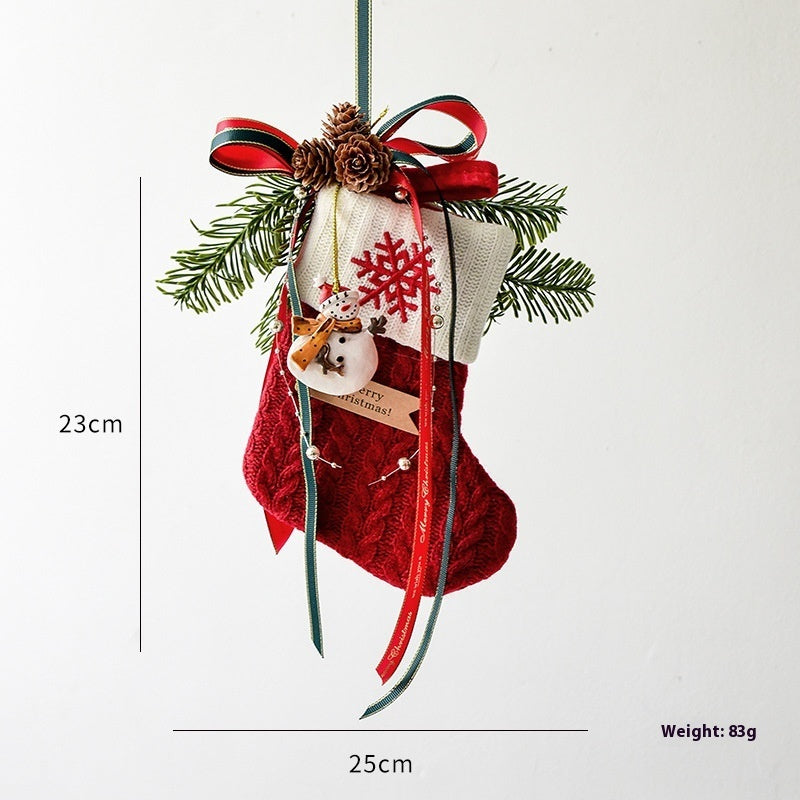 Knitted Christmas Stockings – Festive Holiday Decoration for Home & Scene Layout